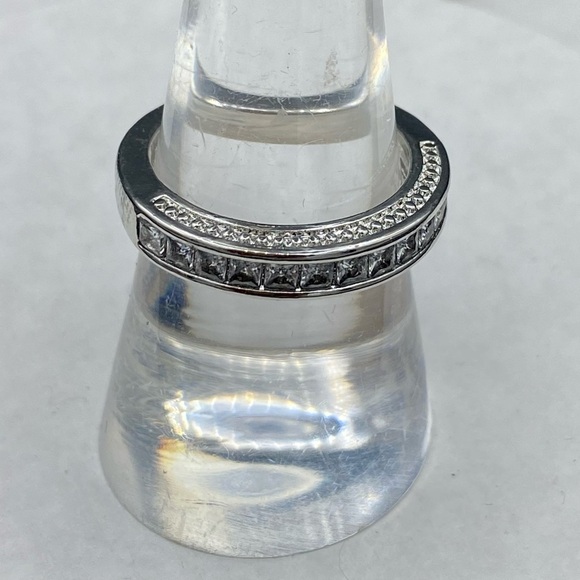 Sterling Silver Wedding Engagement 3 Piece Ring Set - Picture 9 of 13